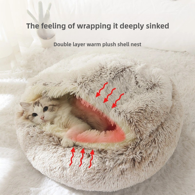 CosyPaws Calming Donut Cave Bed