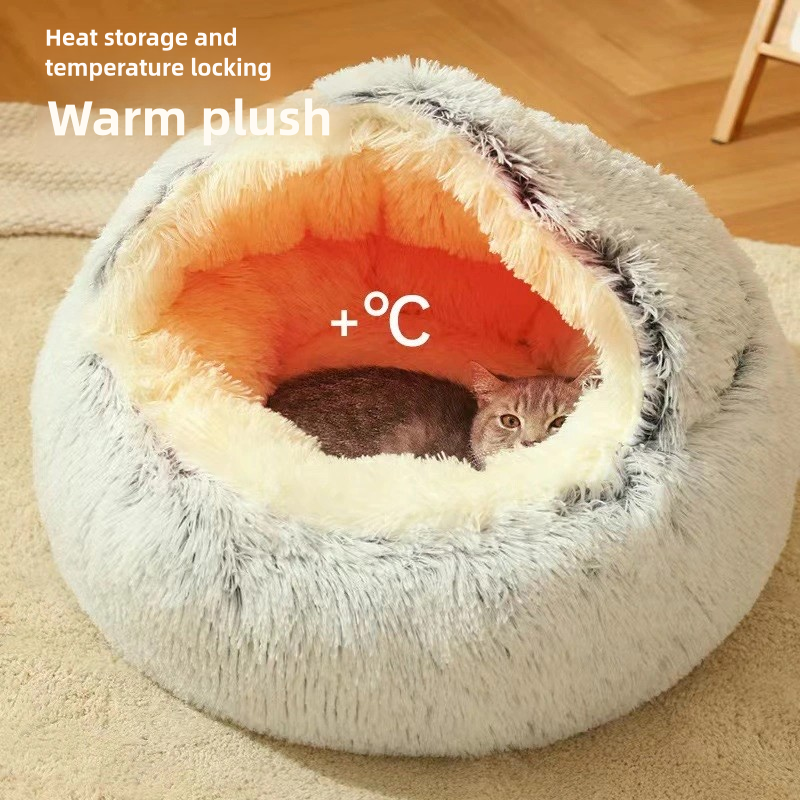 CosyPaws Calming Donut Cave Bed